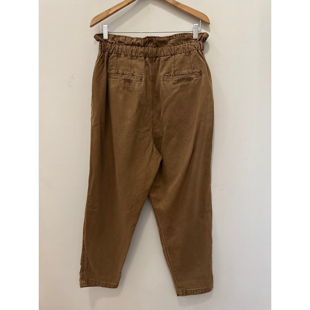 Free People Margate Pleated Trousers Tamarind Brown Size Med High Rise Boho - Picture 6 of 6
